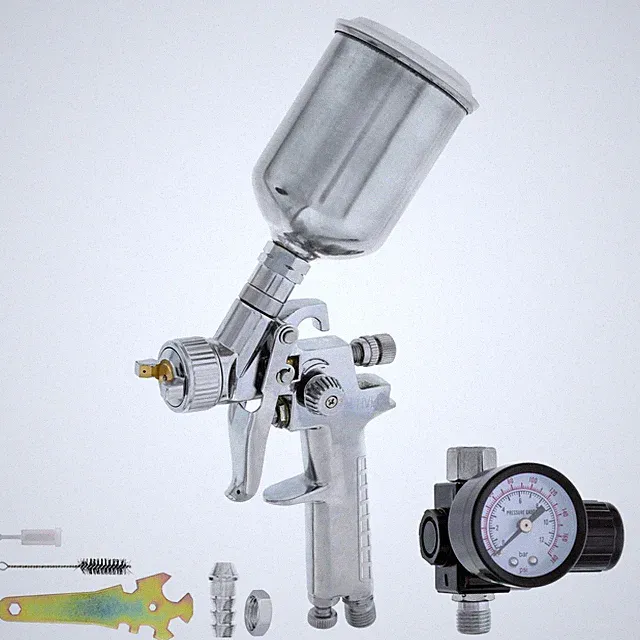 Automotive HVLP Spray Gun - 1.2mm Fluid Tip Gravity Feed Paint Sprayer - Mini...