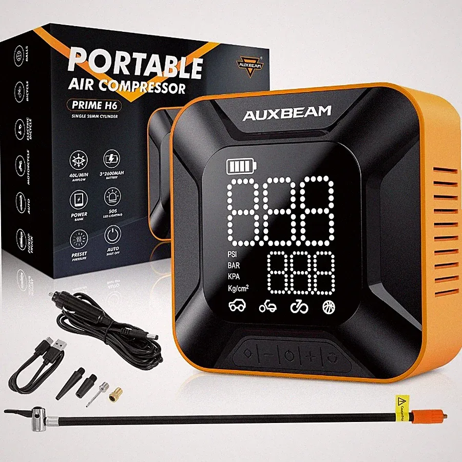 AUXBEAM Auto 12V 150 PSI Tire Inflator Car Air Pump Compressor Electric Portable