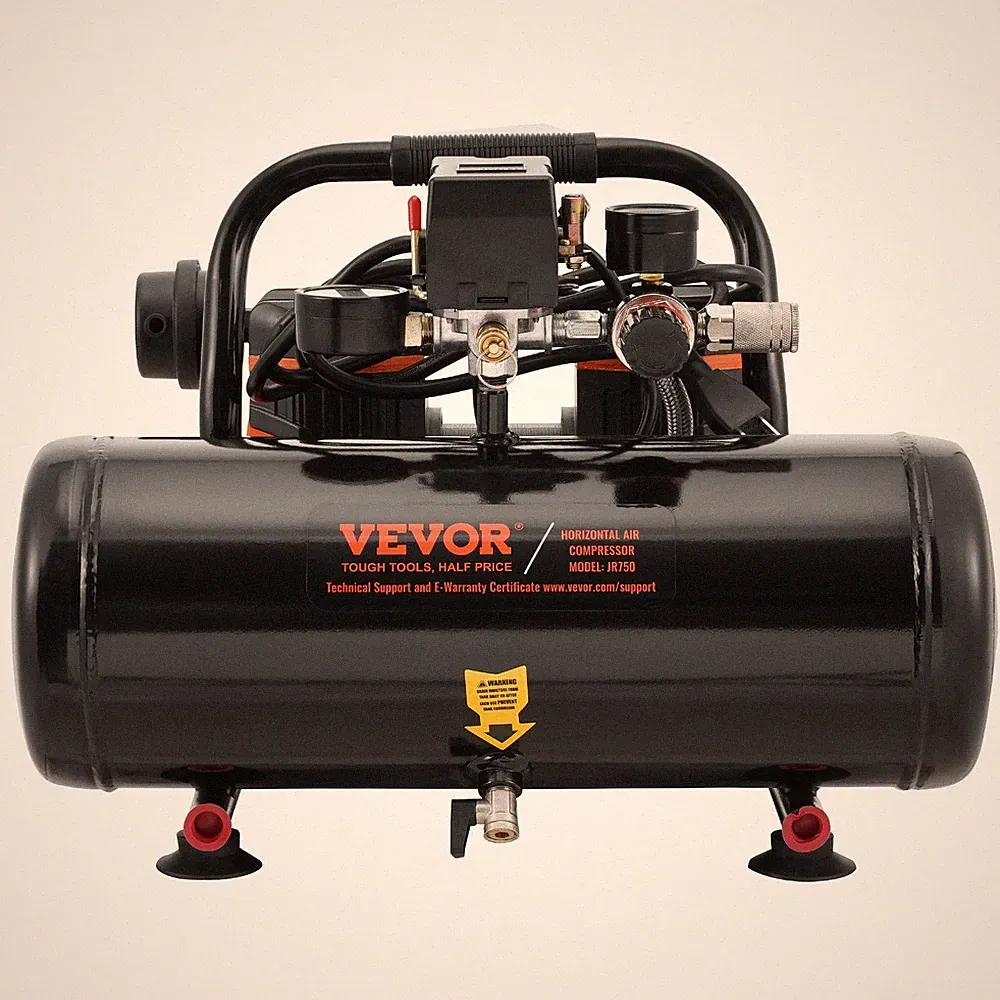 Lightweight 835W 2gal 8bar Oil-Free Air Compressor Horizontal