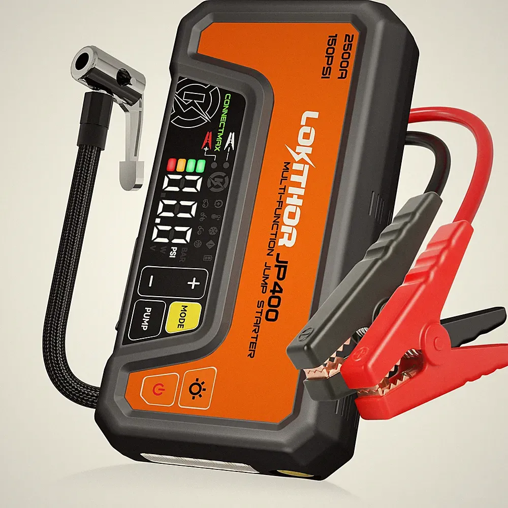 LOKITHOR JP400 Jump Starter 2500A with Air Compressor 12V Digital Pressure Gauge