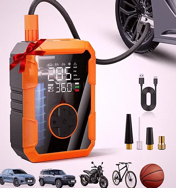 Portable Air Pump for Car Tires, 150 PSI Tire Inflator Cordless with LED Light