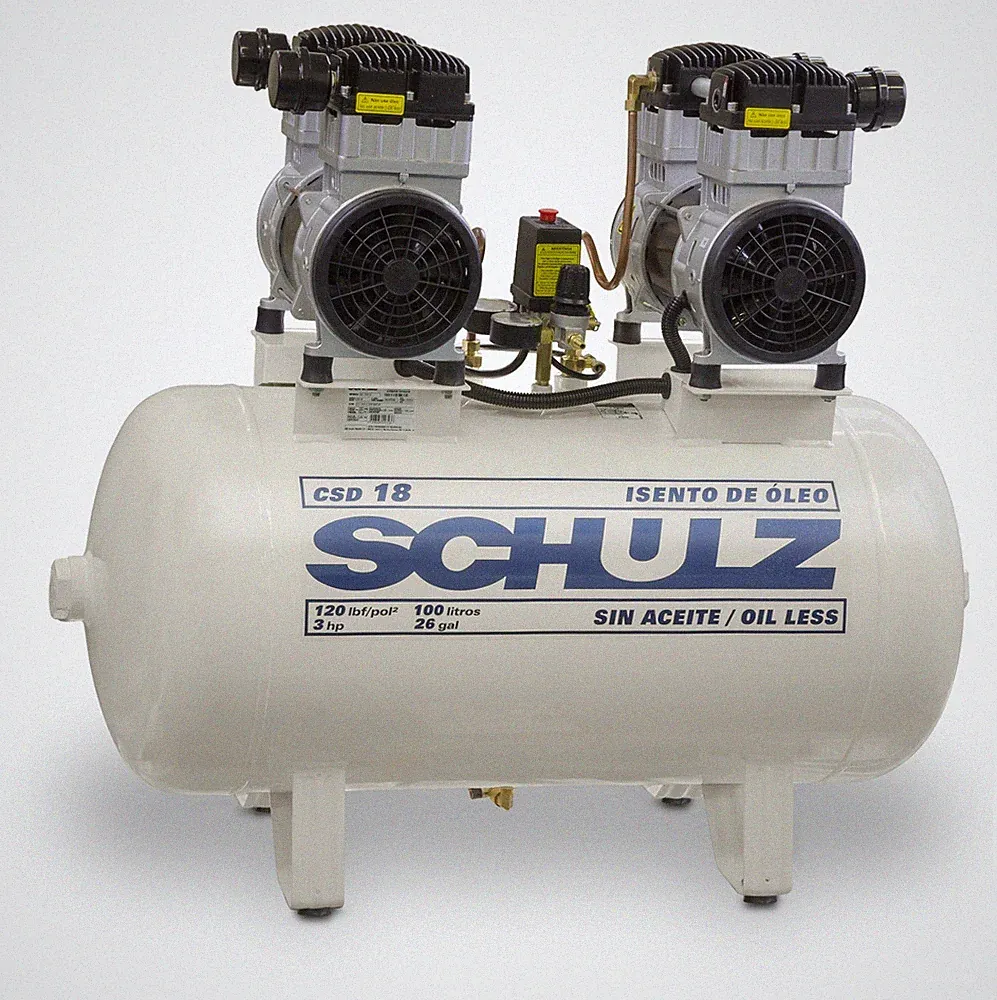 SCHULZ OILLESS CSD-18/30 MEDICAL AIR COMPRESSOR - 3HP 120PSI
