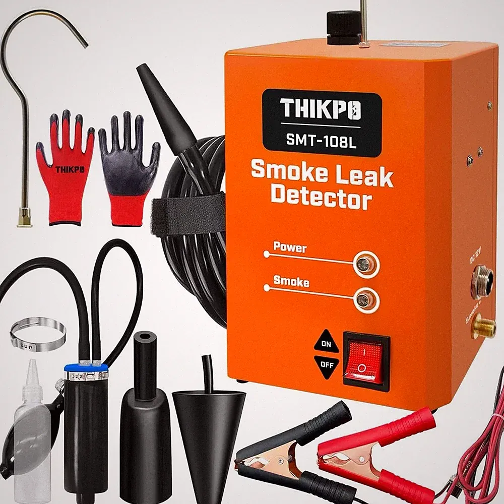 THIKPO Automotive Smoke Machine with Built-in Air Pump, Leak Orange