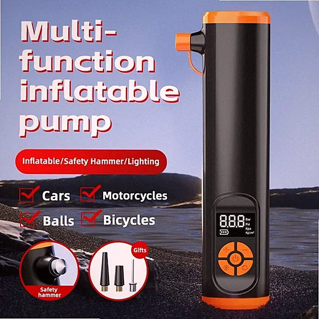 Tire Inflator Portable Air Compressor 150 PSI Rechargeable LED Display Cordless