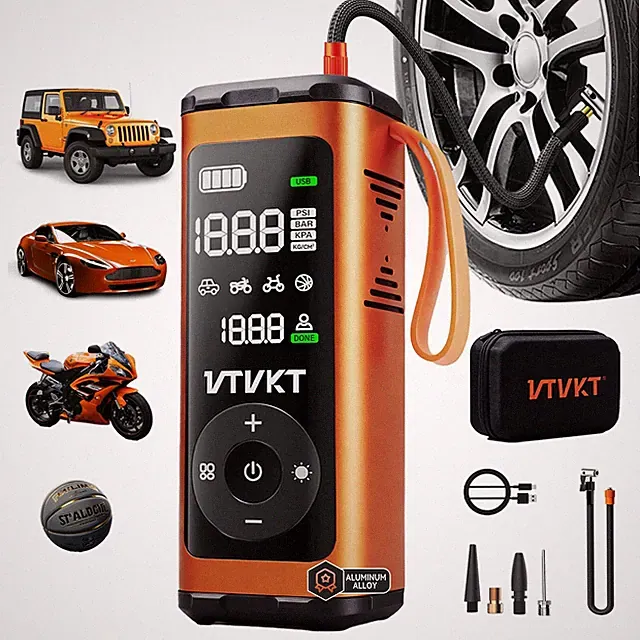 Tire Inflator Portable Air Compressor, 150PSI 2X Faster Inflation Cordless Ai...