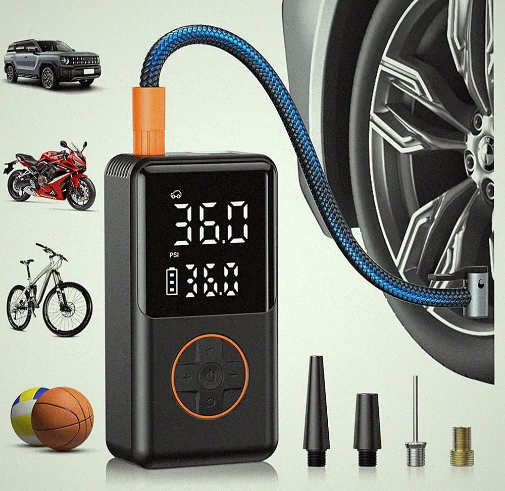 Tire Inflator Portable Air Compressor - 150PSI Electric Air Pump Auto Shutoff